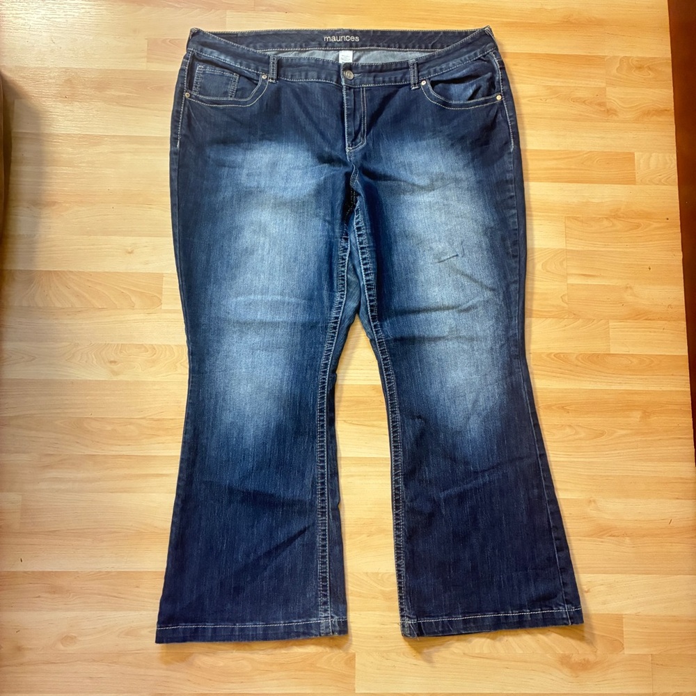 Maurices Dark Wash Flare Jeans Women’s Plus Size 24 Regular
